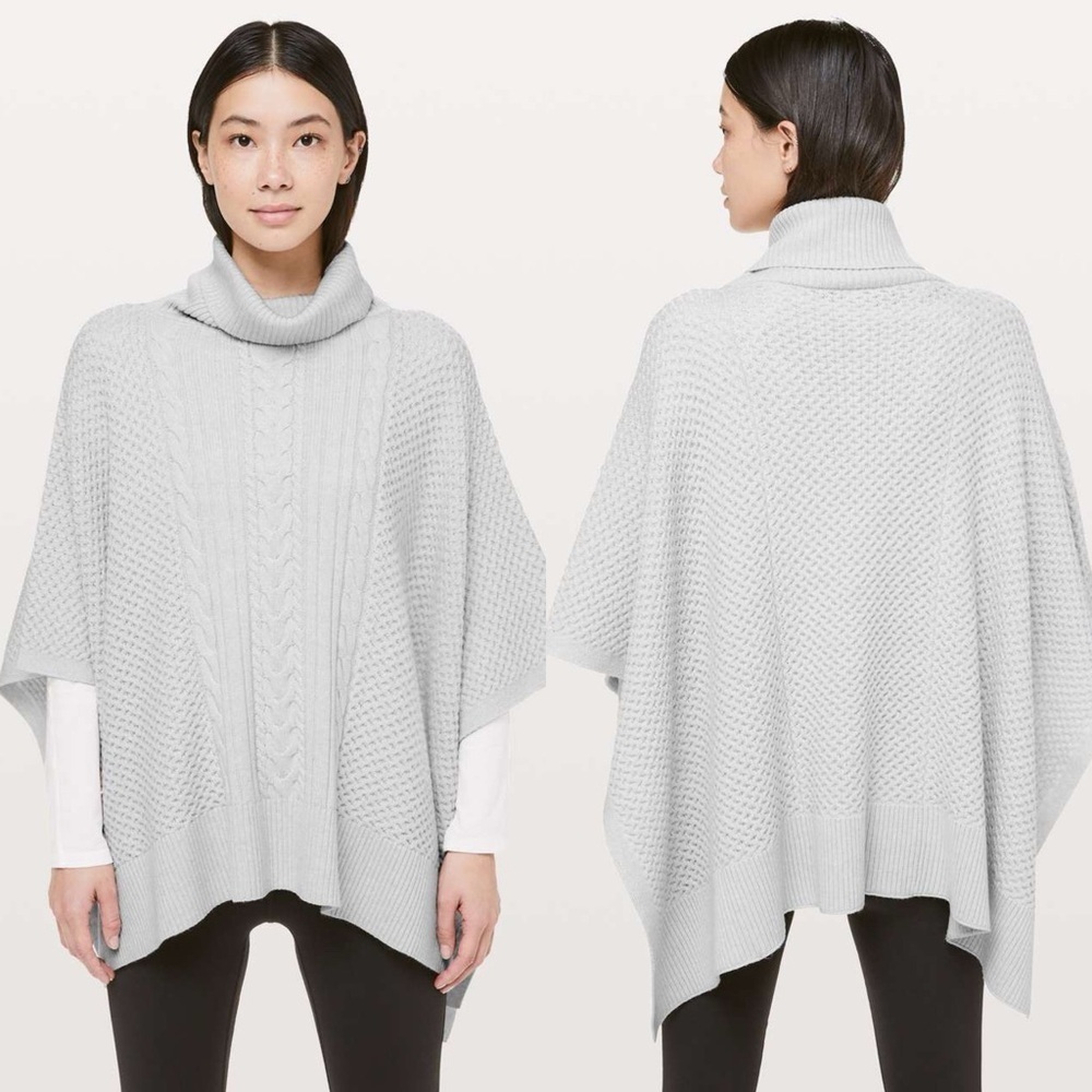 Lululemon Rolling In The Warmth Poncho Heathered Core Ultra Light Grey One Size